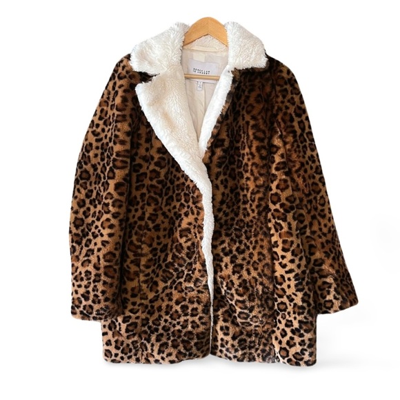 Derek Lam 10 Crosby – Leopard Faux Fur Coat Medium - Picture 1 of 8